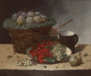 Lot 6087, Auction  123, le Roux, Constantin, Stillleben mit Pflaumen und Johannisbeeren