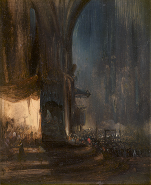 Lot 6112, Auction  123, Jacobs, Jacob Albert, Prozession in einer Kathedrale bei Kerzenschein 