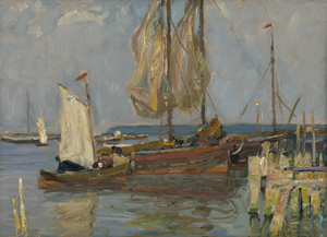 Lot 6193, Auction  123, Antoine, Otto, Segelboote im Hafen von Neuwarp am Stettiner Haff