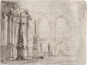 Lot 6590, Auction  123, Venezianisch, um 1750. Architekturcapriccio 