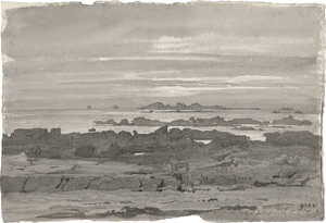 Lot 6683, Auction  123, Français, François Louis, Felsen an der bretonischen Küste