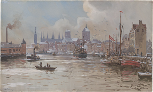 Lot 6720, Auction  123, Stöwer, Willy, Geschäftiges Treiben im Danziger Hafen