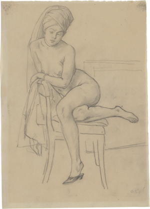 Lot 7077, Auction  123, Orlik, Emil, Weiblicher Akt mit Turban