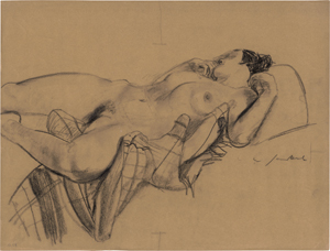 Lot 8110, Auction  123, Jaeckel, Willy, Auf einem Canapé liegender Frauenakt