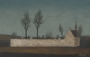 Lot 8185, Auction  123, Beneš, Vlastimil, Friedhof mit kahlen Bäumen