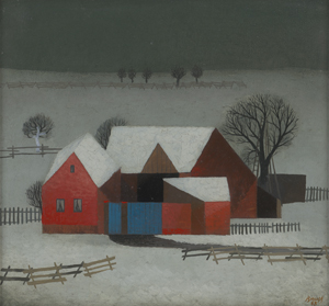 Lot 8186, Auction  123, Beneš, Vlastimil, Roter Bauernhof im Winter