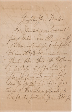 Lot 2620, Auction  124, Brahms, Johannes, Brief aus Hamburg an seinen Schweizer Verleger