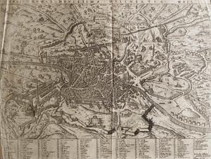 Lot 134, Auction  125, Rossi, Giacomo Giovanni, Urbis Romae novissima delineatio. Kupferkarte. Rom 1650