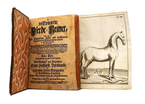 Lot 383, Auction  125, Reitzenstein, Wolf Ehrenfried von, Der vollkommene Pferde-Kenner. Uffenheim, Johann Simon Meyer, 1764. Erste Ausgabe