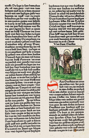Lot 702, Auction  125, Voragine, Jacobus de, Einzelblatt aus "Der Heiligen Leben. Band 2, Sommerteil". Augsburg, Günther Zainer, 1472. - Wohl aus der ersten Ausgabe