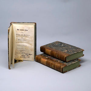 Lot 1563, Auction  125, Goethe, Johann Wolfgang von, Aus meinem Leben. Dichtung und Wahrheit. Stuttgart und Tübingen, Johann Georg Cotta, 1811-1814. - Die ersten drei von sechs erschienenen Teilen. Aus einer Adelsbibliothek.