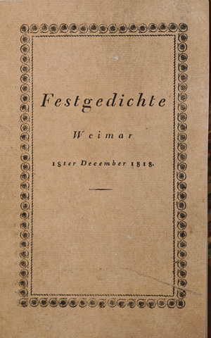 Lot 1564, Auction  125, Goethe, Johann Wolfgang von, Bey Allerhöchster Anwesenheit der Kaiserin Mutter Maskenzug. Stuttgart, Cotta, 1819
