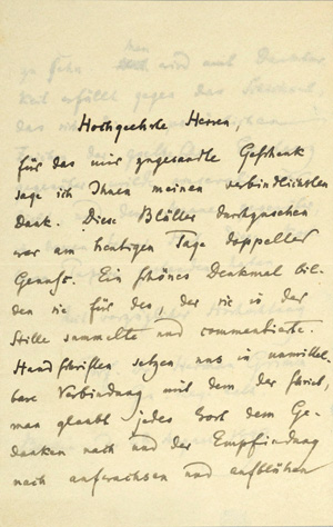 Lot 2018, Auction  125, Goethe-Kreis.- Grimm, Herman, Brief über Goethes Autographensammlung