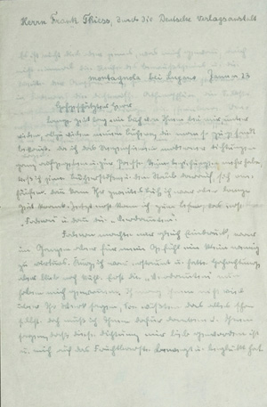 Lot 2025, Auction  125, Hesse, Hermann, Brief an Frank Thiess. 1923