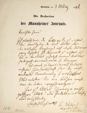 Lot 2039, Auction  125, Müller, Otto, Brief zur Revolution