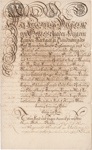 Lot 2099, Auction  125, Friedrich Wilhelm III., König von Preußen, Beförderung zum Generalmajor