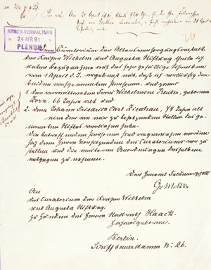 Lot 2110, Auction  125, Moltke, Helmuth Graf von, Schreiben an einen Berliner Stadtrat