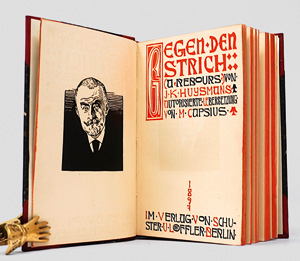Lot 3169, Auction  125, Huysmans, Joris-Karl, Gegen den Strich. Berlin, Schuster und Löffler, 1897. - Mit Frontispiz und Schmucktitel von M. Lechter