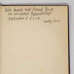 Lot 3319, Auction  125, Sachs, Nelly, Sternverdunkelung. Gedicht. Amsterdam, Bermann-Fischer, 1949. - Widmungsexemplar