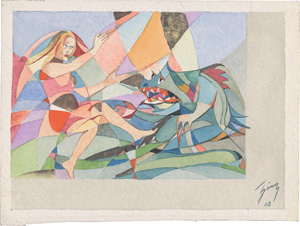 Lot 3428, Auction  125, Ziegs, Kurt, Künstlerischer Teilnachlass. Mit 34 Original-Entwürfen und Zeichnungen. Meist Darmstadt 1915-1970