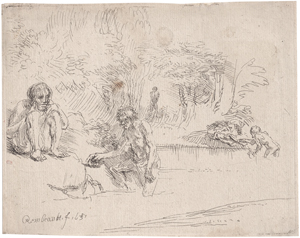 Lot 5202, Auction  125, Rembrandt Harmensz. van Rijn, Die badenden Männer 