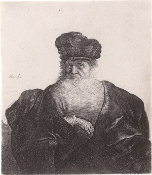 Lot 5204, Auction  125, Rembrandt Harmensz. van Rijn, Greis im weiten Samtmantel