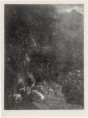 Lot 5336, Auction  125, Bresdin, Rodolphe, La sainte famille aux cerfs 