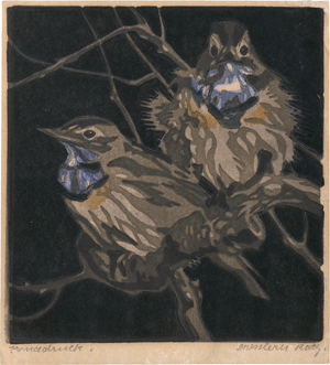 Lot 5414, Auction  125, Bresslern-Roth, Norbertine, Zwei Blaukehlchen auf einem Ast
