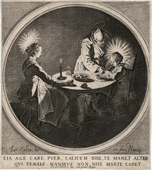 Lot 5504, Auction  125, Callot, Jacques, Le Benedicte (La Saint Familie à table)
