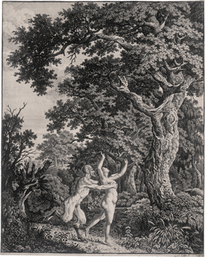 Lot 5602, Auction  125, Kolbe, Carl Wilhelm, Knorrige Eiche, davor greift ein Satyr eine Nymphe an