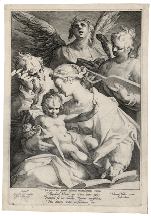 Lot 5634, Auction  125, Muller, Jan Harmensz. - nach, Die Hl. Familie mit den musizierenden Engeln