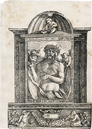 Lot 5690, Auction  125, Schäufelein, Hans, Ecce Homo (Der Schmerzensmann in einer Umrahmung)