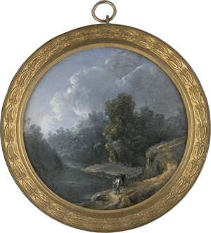 Lot 6041, Auction  125, Französisch, 18. Jh. . Waldlandschaft mit Wanderern