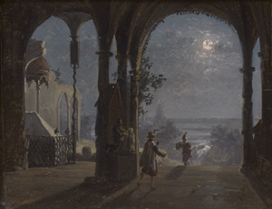 Lot 6048, Auction  125, Catel, Franz Ludwig, Loggia mit Figuren bei Mondschein
