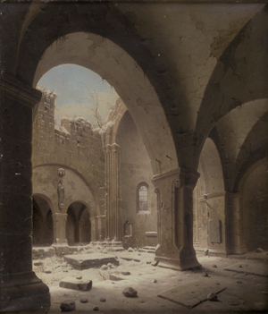Lot 6067, Auction  125, Hasenpflug, Carl Georg Adolph, Blick in eine verschneite Klosterruine