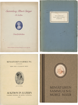 Lot 6303, Auction  125, Konvolut Fachliteratur zur Miniaturmalerei, Konvolut alter Auktionskataloge des 20. Jahrhunderts, meist mit Miniaturen