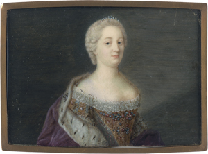 Lot 6316, Auction  125, Liotard, Jean-Étienne - Werkstatt, Miniatur Portrait der Kaiserin Maria Theresia mit hermelingefüttertem, violettem Umhang