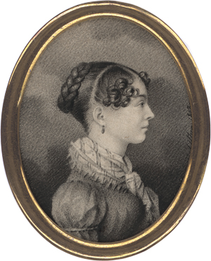 Lot 6321, Auction  125, Othon, José, Miniatur Portrait einer jungen Frau im Profil nach rechts