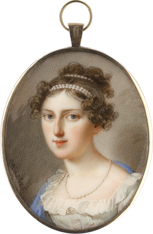 Lot 6331, Auction  125, Bossi, Domenico, Miniatur Portrait einer jungen Frau mit reichem Perlenschmuck