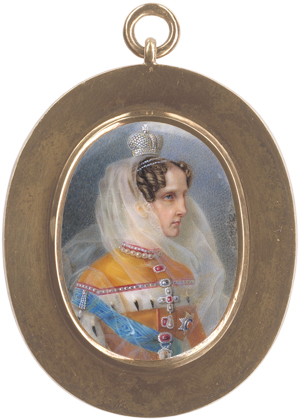 Lot 6332, Auction  125, Rockstuhl, Alois Gustav, Miniatur Portrait der Kaiserin Alexandra Fjodorowna von Russland im Halbprofil nach rechts