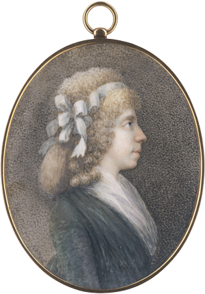 Lot 6336, Auction  125, Schmetterling, Joseph Adolf, Miniatur Portrait Profil einer Frau mit Schleife gekrausten Haar