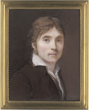 Lot 6378, Auction  125, Corbet, Édouard Joseph, Miniatur Portrait eines jungen Mannes in auberginebrauner Jacke