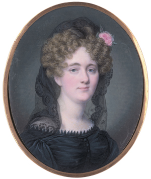 Lot 6429, Auction  125, Aldenrath, Heinrich Jakob, Miniatur Portrait einer jungen Frau mit schwarzem Schleier