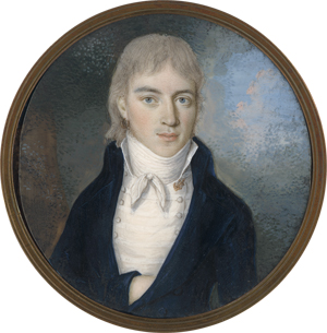 Lot 6435, Auction  125, Mosbrugger, Wendelin, Miniatur Portrait eines jungen Mannes mit rechter Hand in der Jacke