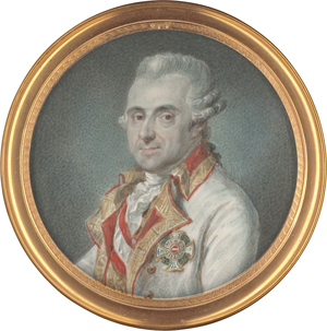 Lot 6437, Auction  125, Füger, Heinrich Friedrich - Nachfolge, Miniatur Portrait des Grafen Joseph Johann Ferraris  in weißer Uniform mit Orden