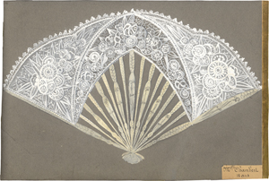 Lot 6542, Auction  125, Französisch, um 1890. Zwei Fächerentwürfe