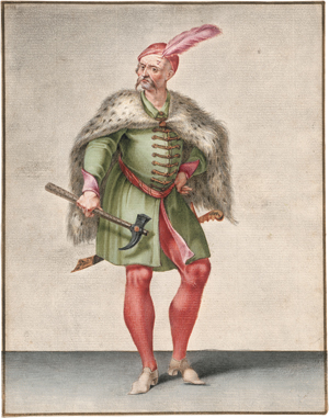 Lot 6593, Auction  125, Italienisch, 17. Jh. Kostümstudie: Osmanischer Krieger