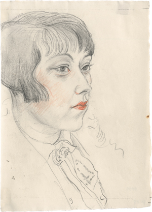 Lot 6605, Auction  125, Orlik, Emil, Bildnis der Tänzerin Anna Pawlowa im Profil nach links