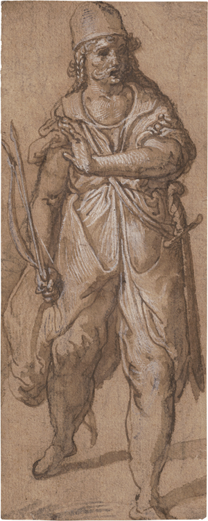 Lot 6700, Auction  125, Italienisch, um 1580. Schreitende Figur mit Schwert, Pfeil und Bogen