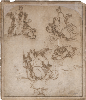 Lot 6705, Auction  125, Italienisch, um 1600. Studienblatt mit Putti